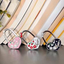 心形可折叠金属包挂架，桌面包挂架，钱包和手提包收纳挂架