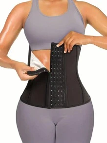 女士腹部脂肪腰部训练器 | 强力腹部控制和腹部塑形 | 产后腹部包裹和桑拿腰带 - 黑色 - 查看 10