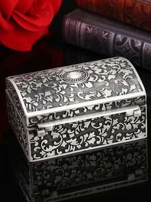 1pc Vintage Princess Rose Jewelry Box Metal Trinket Storage Gift Box For Wedding Favor - Vintage Jewelry Box - View 2