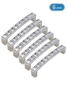 1 Stück/6 Stücke Kristall Schubladengriffe, transparente quadratische Diamant Metallgriffe, massiv Doppelloch Knöpfe für Weinschrank, Kleiderschrank, Schrank mit Schrauben, 64mm/96mm/128mm Lochabstand, Möbelbeschläge - Silber - Übersicht 20