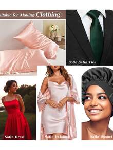 1 件深绿色 DIY 纯色缎面夫人面料，适用于婚纱、生日派对、餐饮、户外、房间装饰 - 墨綠色 - 查看 3