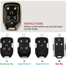 Key Fob Cover Case Compatible With Chevy For Chevrolet For Suburban For Tahoe For Gmc Yukon/Yukon XL For Terrain Acadia She Keychain Protector Accessories - GMC-with Keychain 6 - View 3