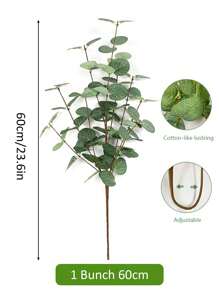 Set de 5 piezas/3 piezas/1 pieza de 60cm Ramas falsas de eucalipto de tacto real, hojas verdes artificiales a granel para ramos de boda, floreros, arreglos florales, decoración de mesas del hogar y oficina, decoración verde tipo granja, San Valentín, regalo