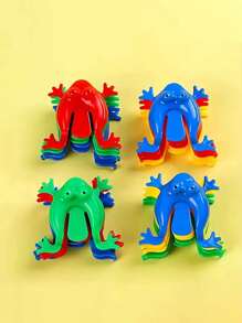 6 piezas/Set de pequeñas ranas saltarinas alegres - juego de destreza con los dedos, constructor de habilidades de conteo y matemáticas, excelente para fiestas de cumpleaños y juegos con amigos - colores aleatorios - Multicolor - Ver 2