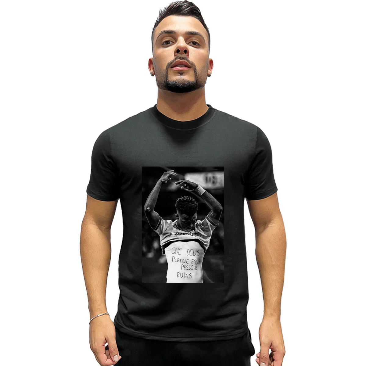 Vini Jr Madrid Football Shirt Best Player In The World Tribute 100% Premium Cotton Shirt Offer - màu đen - Xem 1