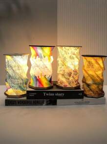 Retro Rotating Led Lamp Foldable Portable Night Light Rechargeable - 白色 - 查看 2