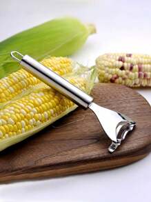 1pc 7in Steel Corn Peeler, Stainless Steel Corn Separator, Corn Peeler, Efficient Corn Peeler, Durable Thresher With Comfortable Ergonomic Handle, Reusable Thresher, Multifunctional Vegetable Peeler, Kitchen Must-Have For Fresh Corn Lovers, Kitchen Gadgets That Can Easily Remove Corn, Household Must-Haves, Creative Kitchen Tools, Space-Saving Design, Corn Peeler, Suitable For Hotels, Restaurants, Bulk Kitchenware And Tableware,