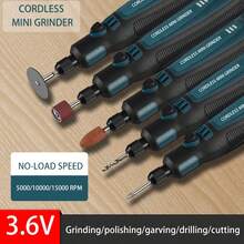 电钻笔 3 档 USB 充电可充电旋转工具 适用于 USB 旋转工具笔 DIY 工艺品打磨抛光 - 塑膠盒50件套 - 查看 4