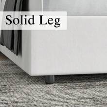 Modern Velvet Upholstered Bed Frame With Curved Wingback Design, Wooden Platform Bed Frame For Bedroom,No Box Spring Needed, Easy Assembly, Full Bed Frame/ Queen Bed Frame/ King Bed Frame/ Full Size Bed Frame/ Queen Size Bed Frame/ King Size Bed Frame,Pink/ White/ Grey - White - View 4