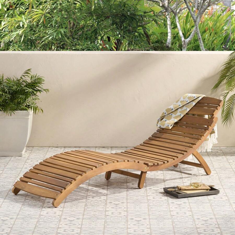 TUMBONA PLEGABLE DE MADERA LAHAINA - Marrón - Ver 1