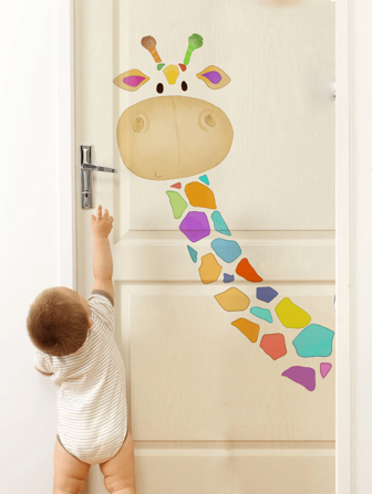 1 件彩色长颈鹿墙贴，卡通动物墙贴适用于儿童房卧室幼儿园教室装饰婴儿洗澡家庭装饰礼物