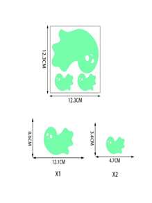 1pc New PVC Night Luminous Pumpkin Head Wall Sticker, Self-Adhesive Glow In The Dark Bat Decor - Multicolor - View 4