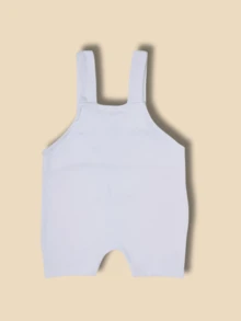 BOY Overalls Baby Romper With Animated Print 100% Cotton - White - View 2