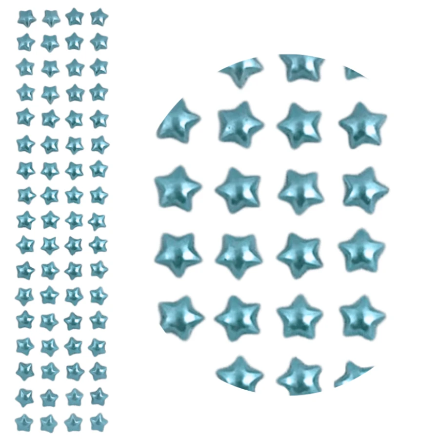 10mm ABS Adhesive Star For Gluing Crafts, Card With 5 Units - 綠松石 - 查看 1