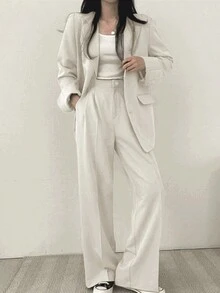 Traje de Alta Moda Casual Slim Fit Light Business para Mujer - Blanco - Ver 7