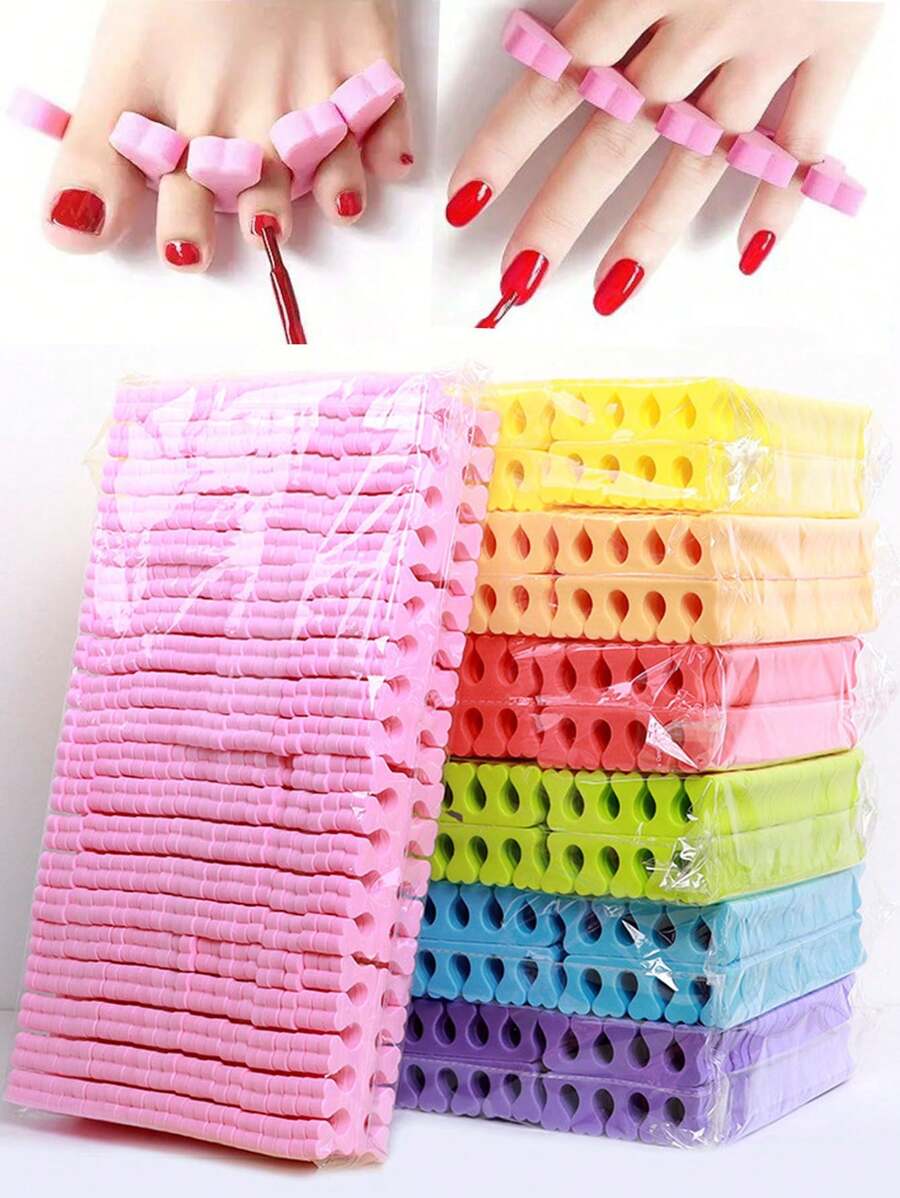 50pcs 50pcs Sponge Toe Separators Pedicure Set For Nail Polish- Premium Nail Art Painting And Polishing Tool Kit, 5 Funy Color,Nail Supplies,Nail Tools,Nail Art Tools,Back To School,Nails,Nail Tools For Press On Nails,Manicure Pedicure Tools - Multicolor - View 1