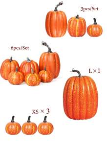 Artificial Pumpkins, Pumpkin Decorations, Halloween Fall Autumn Decor, Fake Pumpkin, For Thanksgiving Table Centerpiece Mantle Kitchen Wedding Friends Giving Party Home Decor Best Gifts Birthday Halloween Decor Room Decor - Orange - View 4