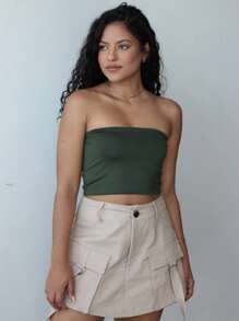Kit 2 Cropped Women's Strapless Top Suplex Basic Double Lining - Xem 2