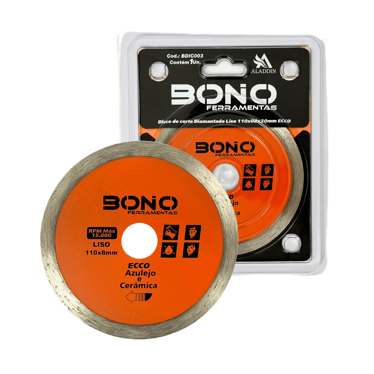 Smooth Diamond Cutting Disc For Tile Floor 110x08x20mm Ecco - trái cam - Xem 1