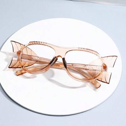 1 Pair Transparent Natural Dot Candy Simple Windproof Eye Protection Cycling Eyeglasses, Unisex All Season