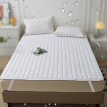 1pc Quilted Waterproof Mattress Pad, Modern Solid Color Style Mattress Protector, Soft And Comfortable Mattress Cover, Suitable For Schools, Bedrooms, Apartments, Hotels (Without Pillowcase And Pillow Core)