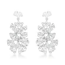 Ginkgo Biloba Long Silver Earring - 金色 - 查看 1