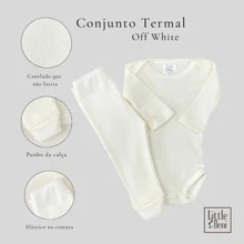 Little Beni 2-Piece Bodysuit And Pants Set, Long-Sleeved Bodysuit And Ribbed Knit Pants For Girls - 米色 - 查看 1