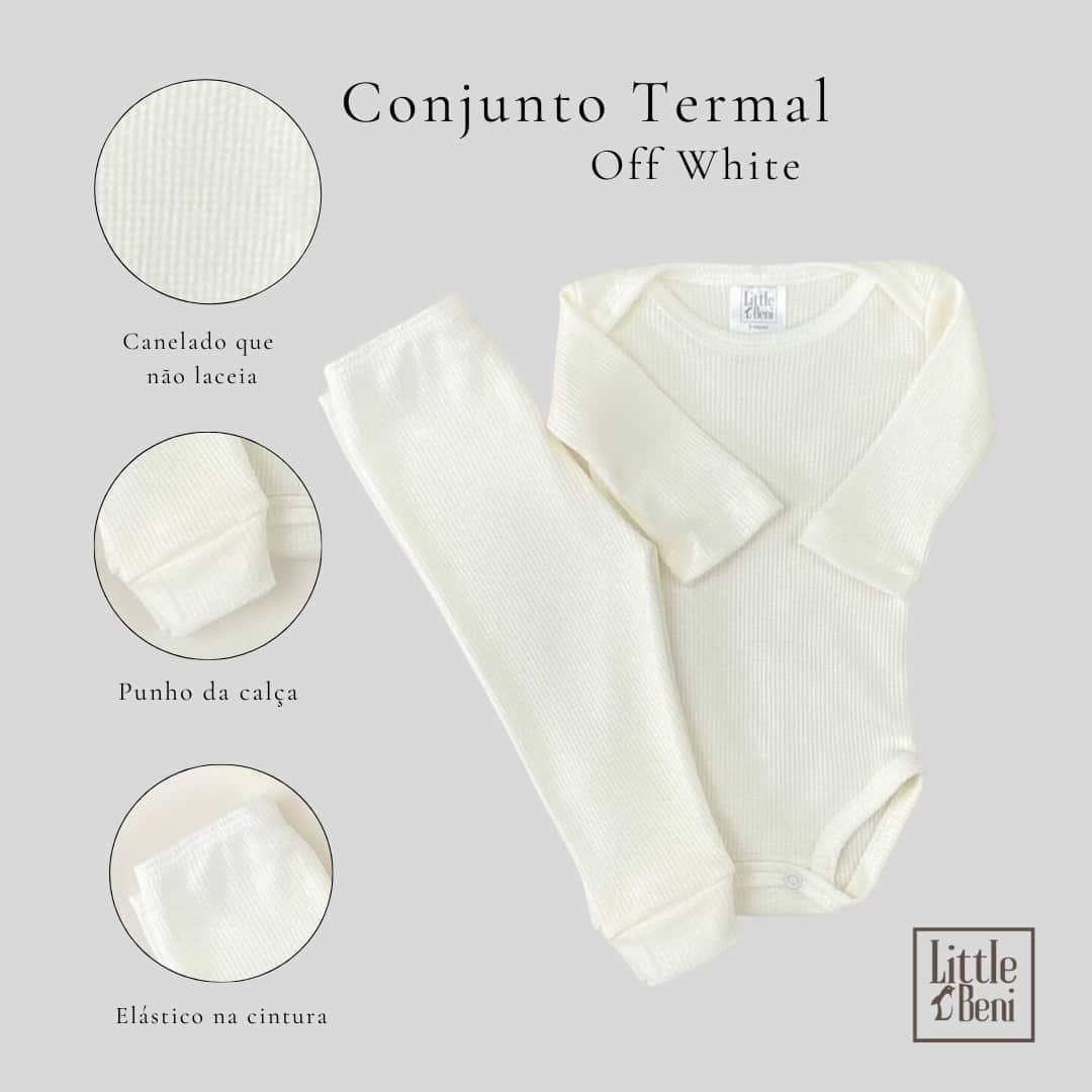 Little Beni 2-Piece Bodysuit And Pants Set, Long-Sleeved Bodysuit And Ribbed Knit Pants For Girls - 米色 - 查看 1