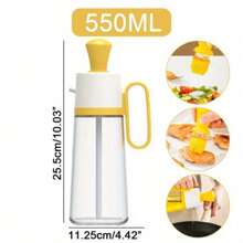 2-In-1 Glass Oil Dispenser & Silicone Brush - High Temp Resistant - Perfect For Bbq & Cooking, Kitchen Essential - Yellow - View 6