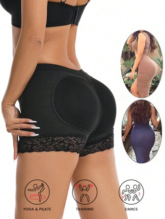 1pc Sports Tummy Control Lifting Pants, Breathable Padded Butt Enhancing Briefs, Binding Leg Shorts, Body Shaping Waist Slimming Briefs, Lifting Butt Shaping Shorts (If Unsure Of Size, Please Refer To The Size Chart And Select The Appropriate Size)