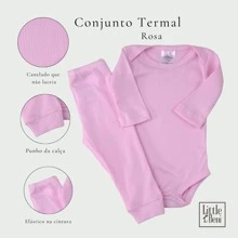 Little Beni 2-Piece Bodysuit And Pants Set, Long-Sleeved Bodysuit And Ribbed Knit Pants For Girls - Baby Pink - View 1