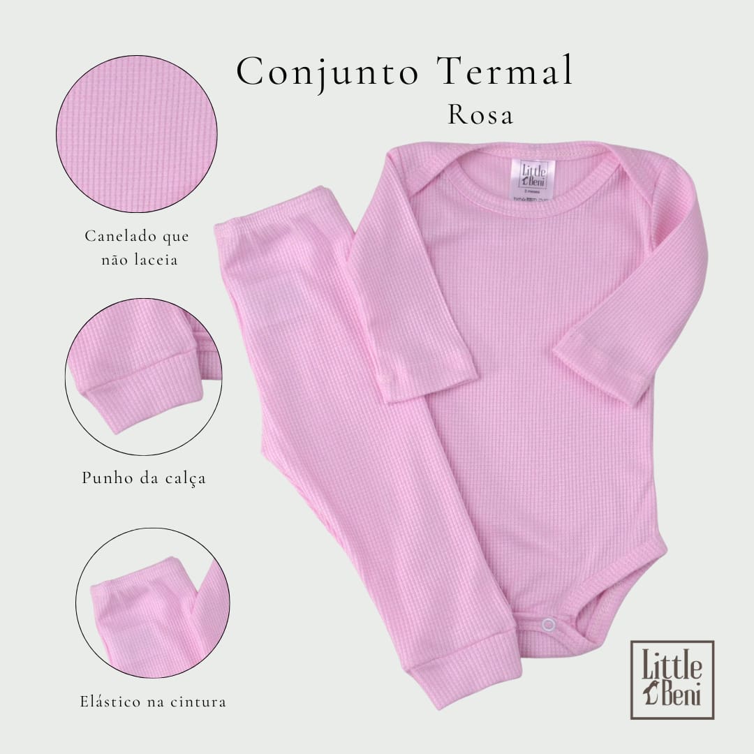 Little Beni 2-Piece Bodysuit And Pants Set, Long-Sleeved Bodysuit And Ribbed Knit Pants For Girls - Baby Pink - View 1