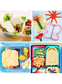 1入組可重複使用塑料三明治早餐模具創意粉色蝴蝶形狀餅乾模具適合兒童 - 粉色 - 查看 3