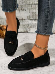 2024 Damskie modne retro wysokiej klasy modne antypoślizgowe odporne na zużycie lekkie wsuwane codzienne płaskie buty, czarne
