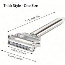 1 cái dụng cụ gọt rau củ 2 trong 1, hình chữ Y với lưỡi dao răng cưa sắc bén bằng thép không gỉ, thích hợp cho rau củ và trái cây, dễ dàng gọt vỏ cả mặt trước và mặt sau, dụng cụ nhà bếp. - Bạc - Xem 7