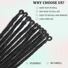 Dreads Hair Extensions Crochet Braiding Hair Long Synthetic Dreadlock Extensions Handmade 10 Strands Crochet Hair Long Crochet Braids Hip-Hop Style Soft Dreads Hair Extensions - Multicolor - View 3