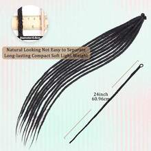 Dreads Hair Extensions Crochet Braiding Hair Long Synthetic Dreadlock Extensions Handmade 10 Strands Crochet Hair Long Crochet Braids Hip-Hop Style Soft Dreads Hair Extensions - Multicolor - View 2