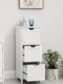 VASAGLE Bathroom Cabinet Floor Cabinet, Free-Standing Storage Cabinet With 3 Drawers, 11.8 X 12.6 X 31.9 Inches, For Bathroom, Living Room, Kitchen - 白色 - 查看 8