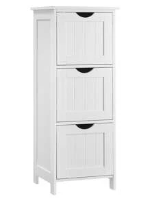 VASAGLE Bathroom Cabinet Floor Cabinet, Free-Standing Storage Cabinet With 3 Drawers, 11.8 X 12.6 X 31.9 Inches, For Bathroom, Living Room, Kitchen - 白色 - 查看 9