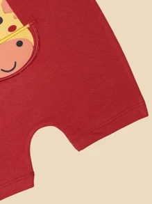 BOY Overalls Baby Romper With Animated Print 100% Cotton - Đỏ - Xem 5