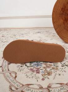 Women's Four Seasons Retro Court Style Casual Indoor Outdoor Brown Sandals , Roman Style Fashion Lightweight Comfortable Versatile Weaving Breathable Brown Slippers