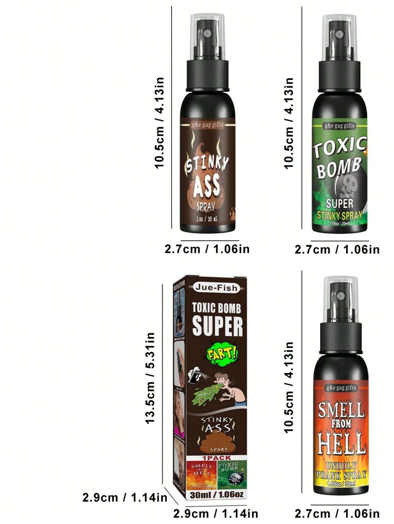 Śmierdzący spray na bąki, cała osoba, zabawka, parodia, śmierdzący ...