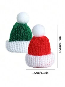 PETCIRCLE 2pcs Random Color Pet Dog Headwear, Cat Headband, Small Animals Accessories, Cute Chihuahua Puppy Hair Clips, Mini Christmas Hats - Multicolor - View 2