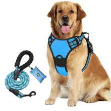 3pcs/Set Ultimate Dog Walking Set - Chest Harness, Leash, Poop Bag Dispenser - Ideal For Medium & Large Dogs, Extra Comfort And Adjustable Fit