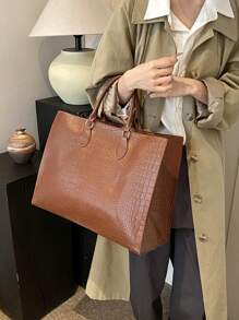 Bolsa de viaje/compras versátil para todo el año con estampado de serpiente, de gran tamaño. Bolso tipo tote llamativo y de moda para mujeres para el trabajo