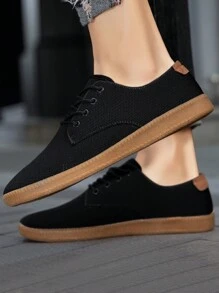 Men's Minimalist Oxford Flat Shoes Business Shoes Fashion Sports Walking Shoes Lightweight Casual Shoes Training  Sneakers Black_Yellow