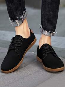 Men's Minimalist Oxford Flat Shoes Business Shoes Fashion Sports Walking Shoes Lightweight Casual Shoes Training  Sneakers Black_Yellow