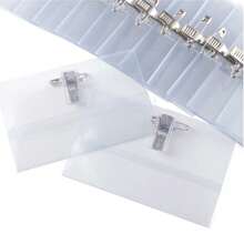 50PCS ID Name Badge Holder Conference Visitor Pass Photo Clip Pin Meeting 9x5.4cm UK , Back To School Gifts - White - View 3