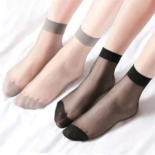 运动户外 10 双丝滑短袜，低帮柔软透明薄款女士中筒袜