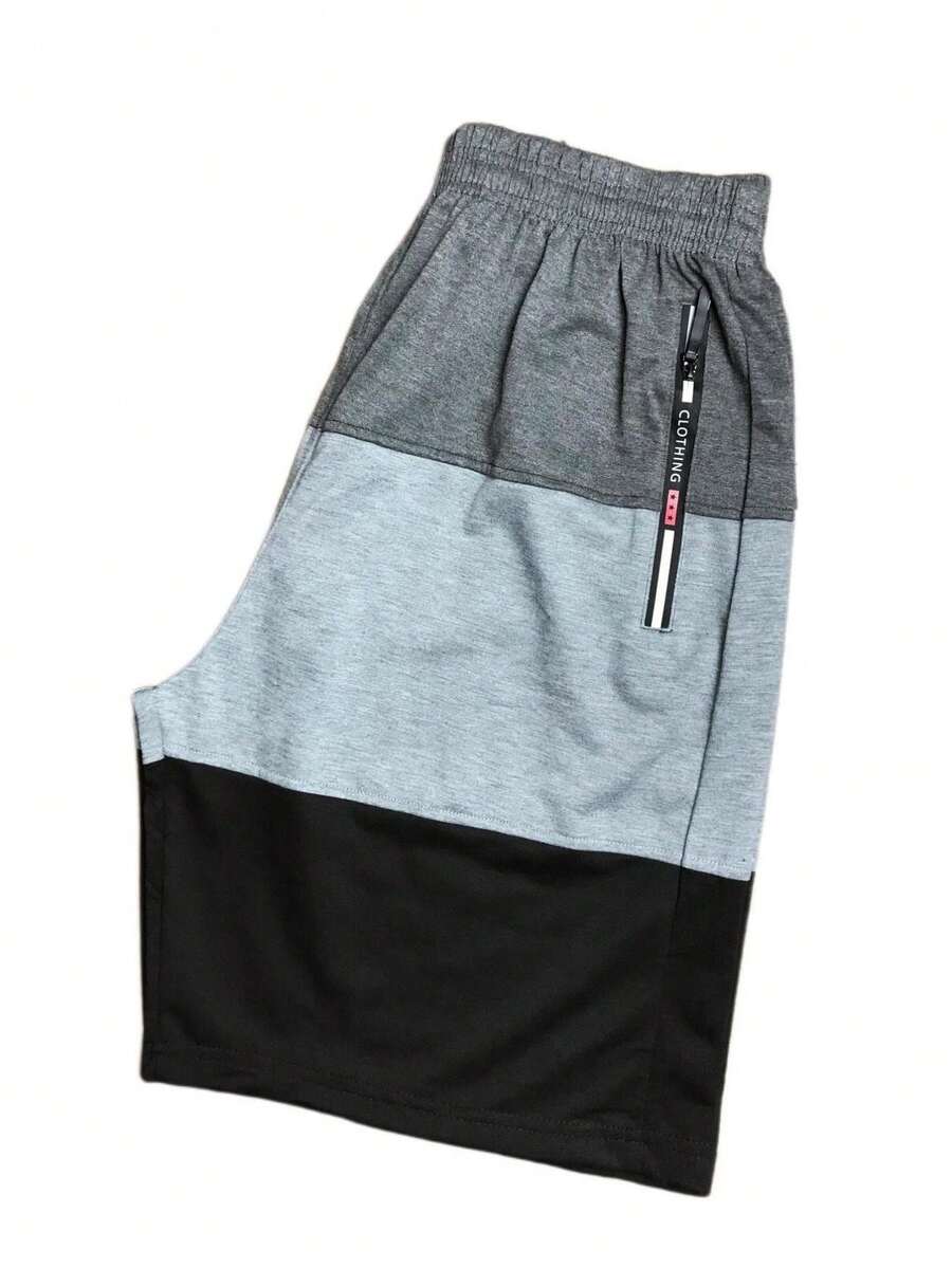 Men's Sweatpants / Zippered Pockets / Elastic Waist - 深灰色 - 查看 1
